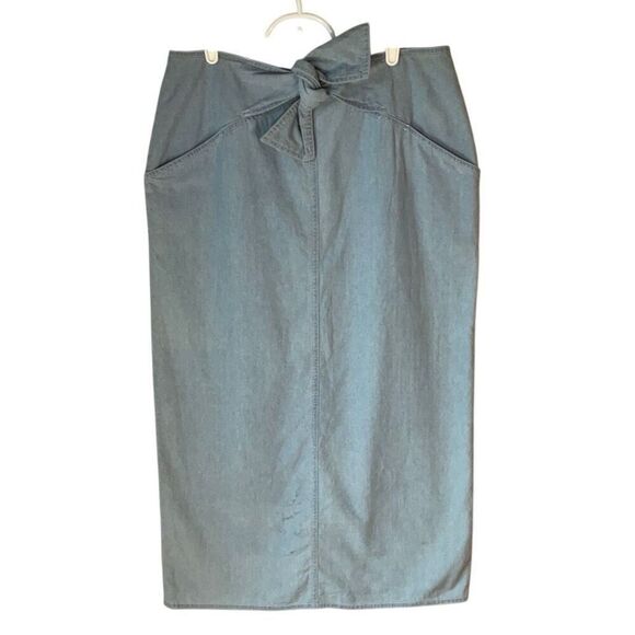 Deadstock Vintage ‘91 Izod Denim Tie Waist Maxi Skirt from Talbot’s! Size 14 jam - Picture 3 of 16